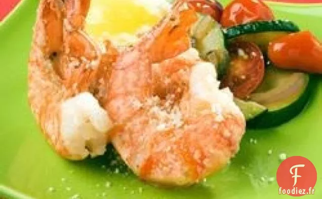 Crevettes Tigrées Au Citron Et À L'Ail Grillées