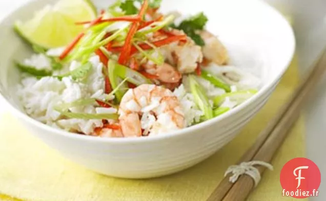 Salade de Crevettes à la Noix de Coco et Riz