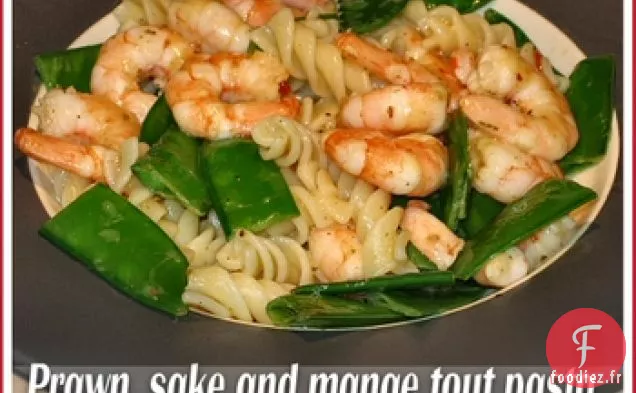 Crevettes Au Gingembre, Mange Tout Et Pâtes Au Saké