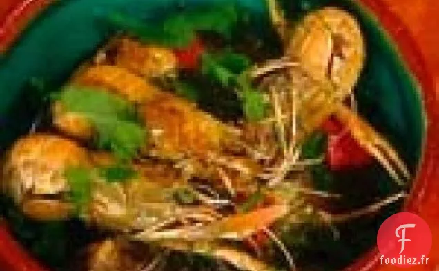 Scampis à l'Ail, Piments et Menthe: Scampi con Aglio, Peperoni e Nepitella