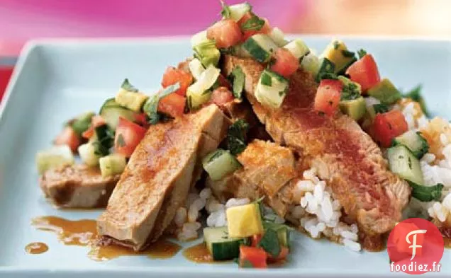 Thon Grillé au Ponzu Chipotle et Salsa à l'Avocat