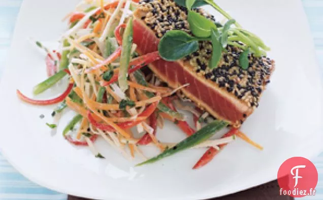 Thon Poêlé Au Sésame Avec Salade De Légumes