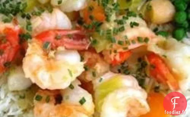 Gambas et Pétoncles au Beurre de Gingembre