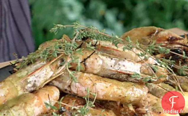 Crevettes Grillées avec Vinaigrette à l'Ail Grillé Habanero