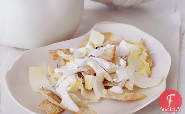 Salade de Pain Pita Croustillant et Anchois Blanc