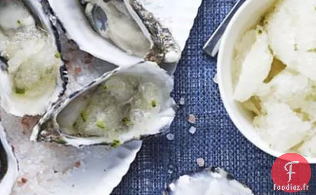 Huîtres De L'Ange Bleu Avec Glace Chaude