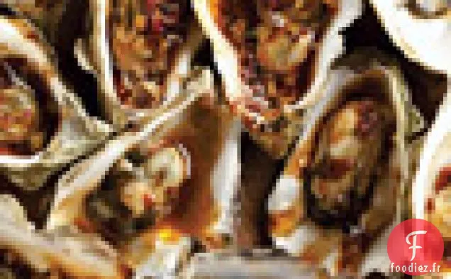 Huîtres Grillées au Bois en Vinaigrette Chipotle