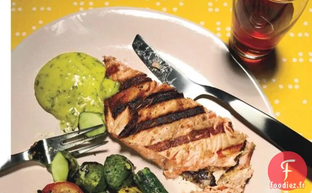 Saumon Grillé à l'Aïoli au Basilic