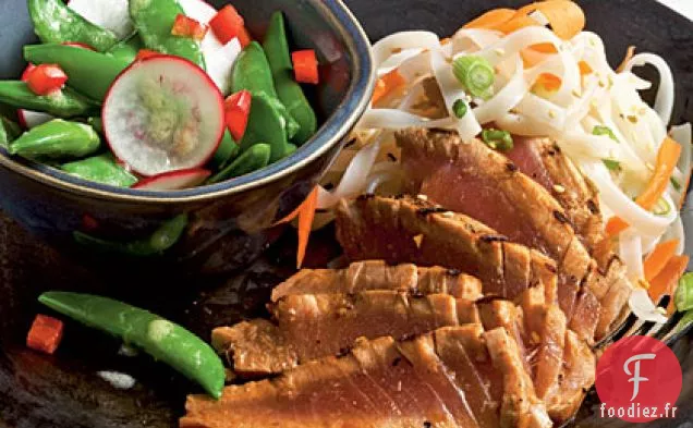 Thon au Citron Vert et Soja Grillé avec Nouilles