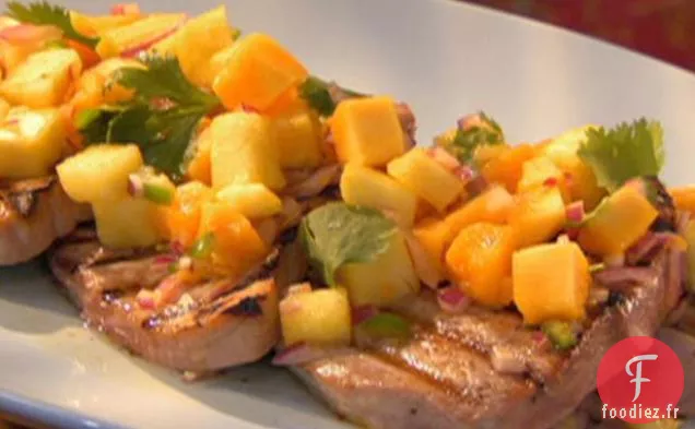 Thon Grillé à l'Ananas Chaud - Salsa à la Papaye