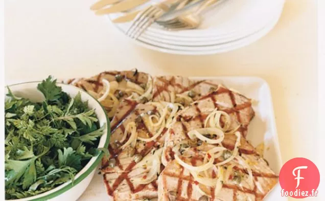 Thon aux Câpres et au Romarin avec Salade d'Herbes