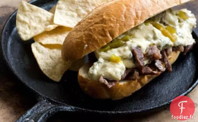Sandwich au Steak au Fromage Vert au Chili