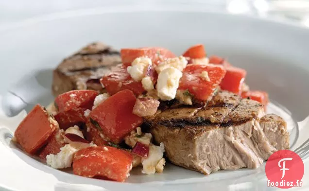Thon Grillé Piquant avec Salsa de Tomates Fraîches