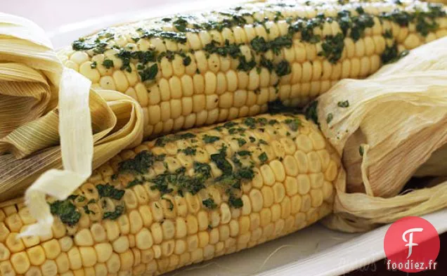 Maïs Rôti Au Four Avec Beurre De Coriandre Léger
