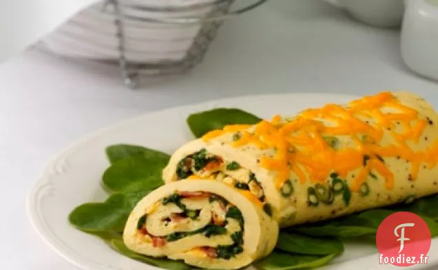 Rouleau d'Omelette aux Épinards et au cheddar