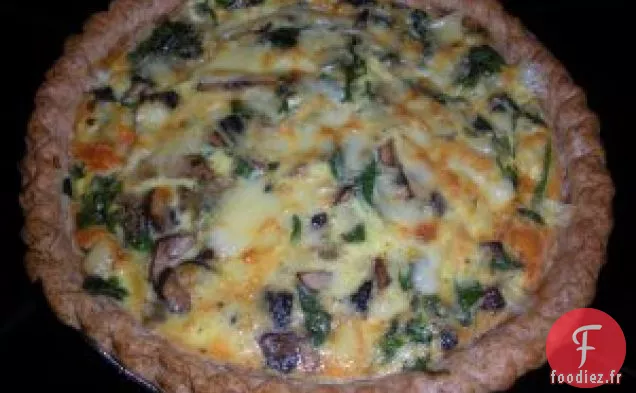 Quiche aux Épinards et Champignons