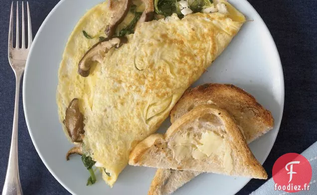 Omelettes aux Champignons Sauvages et au Fromage de Chèvre