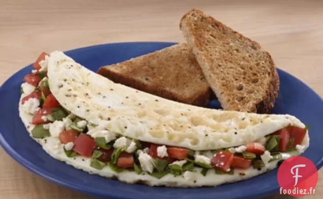 Omelette Aux Épinards, Tomates Et Feta