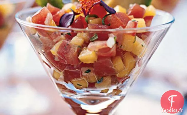 Seviche de Thon Ahi à la Mangue et à l'Avocat