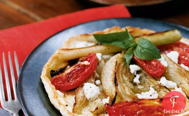 Omelettes de Blanc d'Oeuf à Visage Ouvert avec Légumes Rôtis