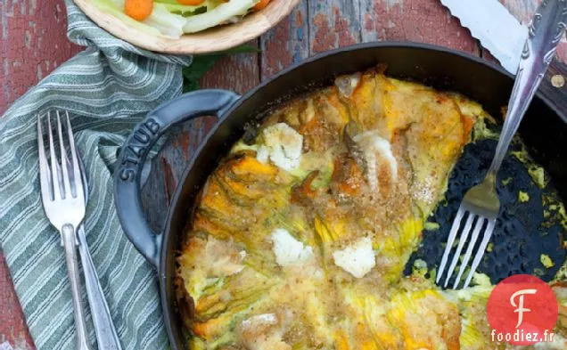 Fleur De Courgette Nue Et Quiche De Pommes De Terre