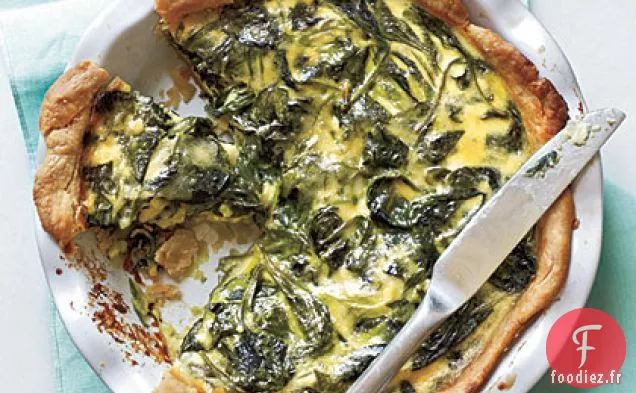 Quiche aux Épinards, Oignons Verts et Gouda Fumé