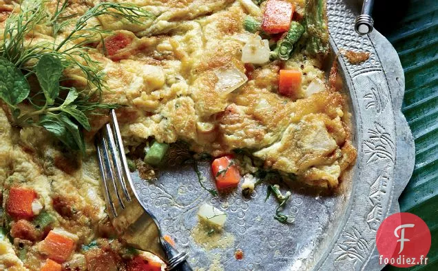 Omelette Lao à l'Aneth, Échalote et Chili Thaï