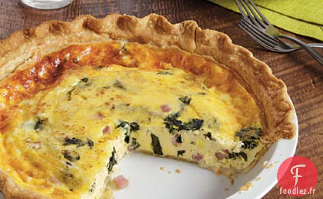 Quiche au Jambon, Suisse et Épinards