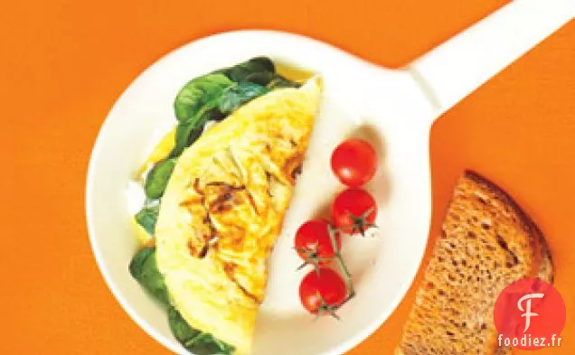 Omelette Aux Oignons Caramélisés Et Au Fromage De Chèvre