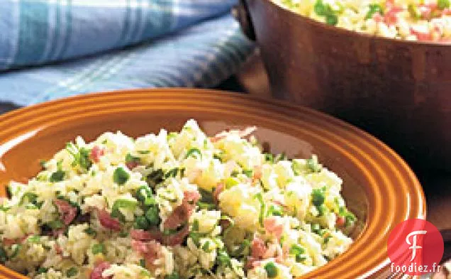 Riz Et Œufs Aux Pois Et Herbes