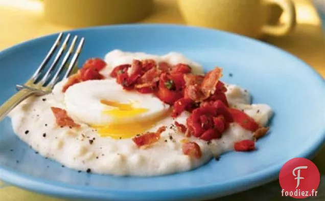 Œufs Pochés à la Polenta de Maïs Blanche