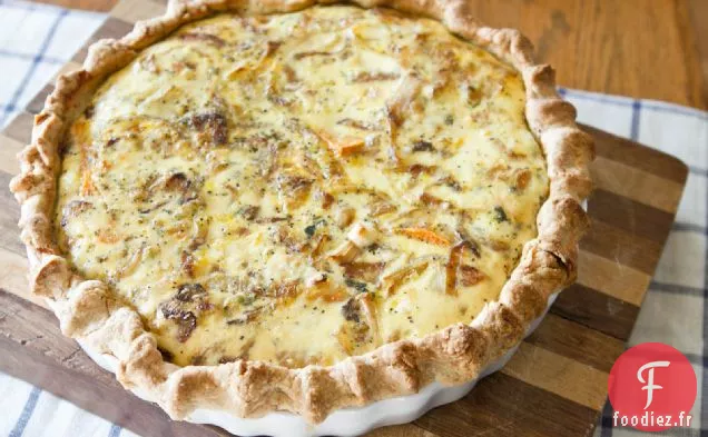 Patate Douce Rôtie, Oignon Caramélisé Et Quiche Au Gorgonzola