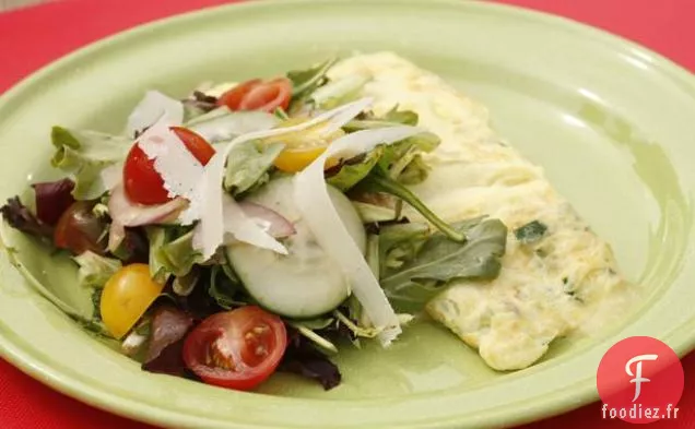 Omelette aux Oignons, Courgettes et Fontina