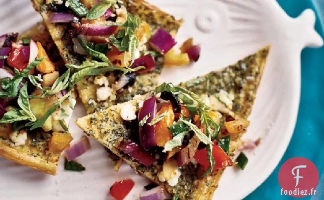 Panelle de Pois Chiches au Fromage de Chèvre et Salsa Rustica