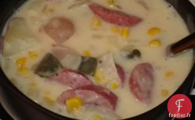 Chaudrée de Maïs, Saucisse et Poivre
