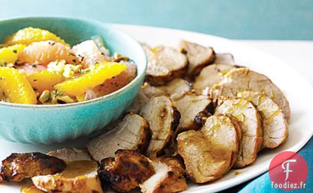 Filet de Porc Grillé au Miel et au Citron Vert avec Salsa aux Agrumes