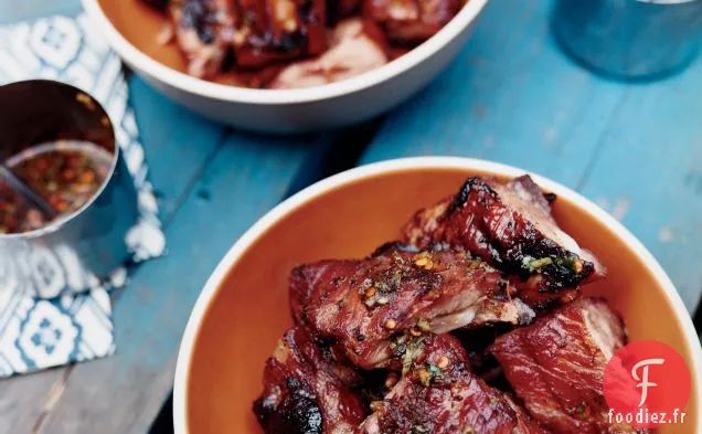 Côtes Levées de Bébé Glacées au Miel avec Marinade au Whisky