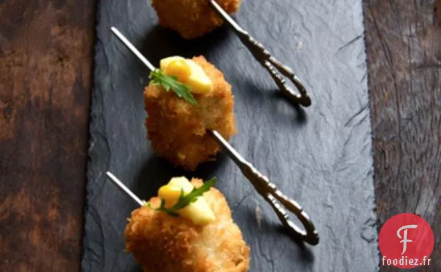 Croquettes De Poitrine De Porc À La Crème De Maïs Rôtie