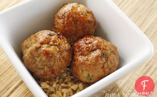 Boulettes De Dinde Asiatique Avec Trempette Au Citron Vert Et Au Sésame