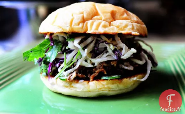 Sandwichs de Porc à la coriandre - Salade de chou Jalapeno