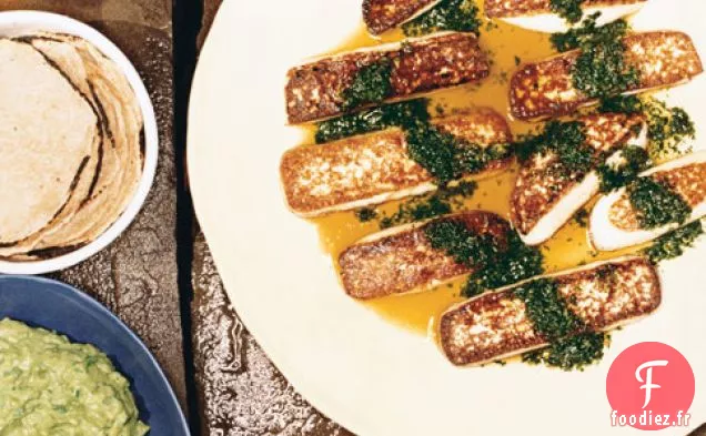 Fresque De Queso Poêlée Et Panela De Queso Avec Mojo À La Coriandre