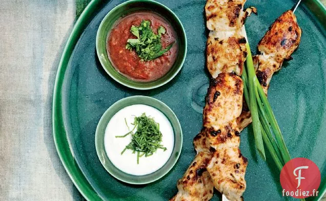 Shashlik de Poulet Mariné à la Tomate et à la Coriandre