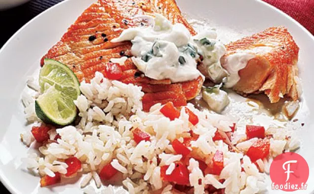 Omble Chevalier à la sauce Coriandre-Yogourt