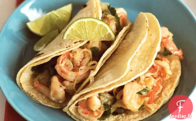 Tacos aux Crevettes à l'ail et à la Coriandre (Tacos de Camarones al Mojo de Ajo)