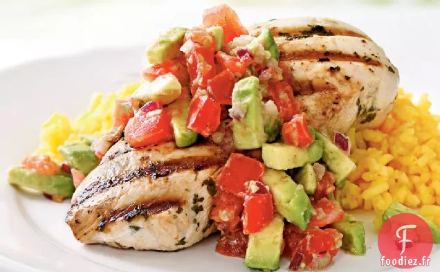 Poulet à la Coriandre et au Citron Vert avec Salsa à l'Avocat