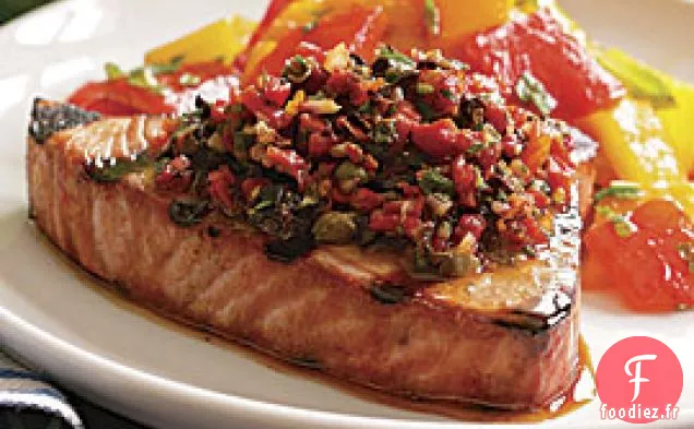 Thon Grillé Avec Relish de Tomates Séchées Au Soleil