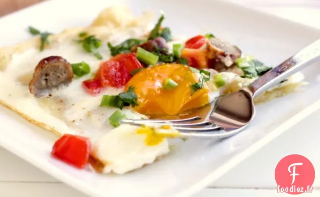 Pizza au Petit Déjeuner aux Saucisses Croustillantes