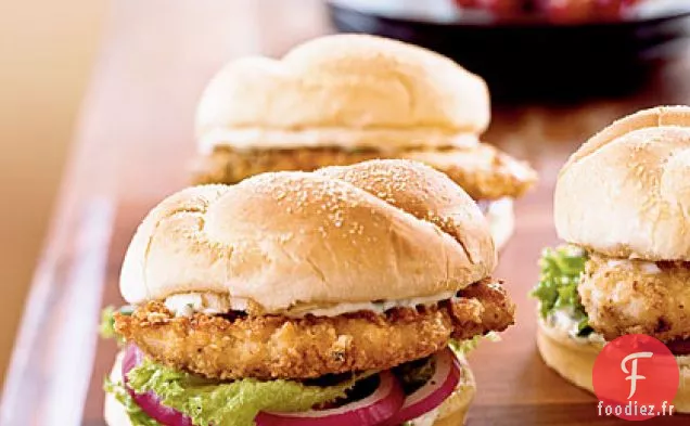 Sandwichs au Poulet épicé avec Mayo Coriandre-Citron Vert