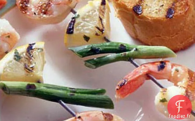 Brochettes de Crevettes à l'Ail et à la Coriandre