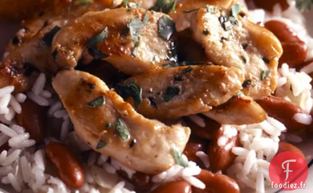 Poulet à la Coriandre Avec Haricots Et Riz